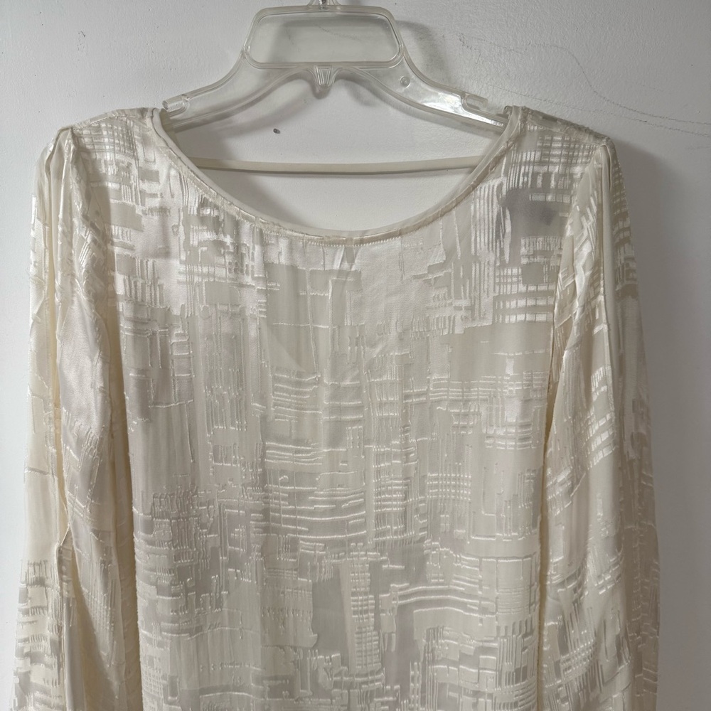 Long Sleeve Cream Blouse - Picture 2 of 10